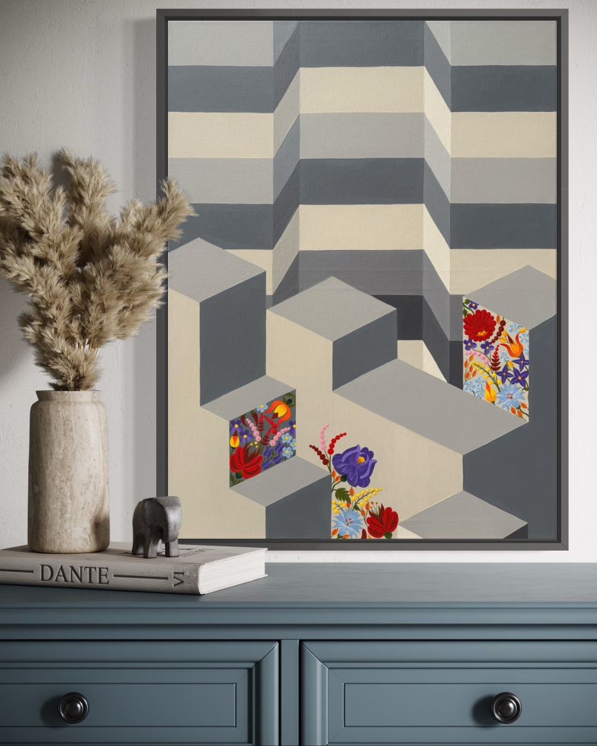 Ébredés 60x80 cm, geometrikus festmény 3